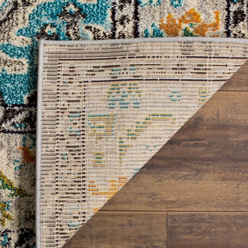 Indira Oriental Gray Light Blue Area Rug 2'2" X 6' thumbnail 3