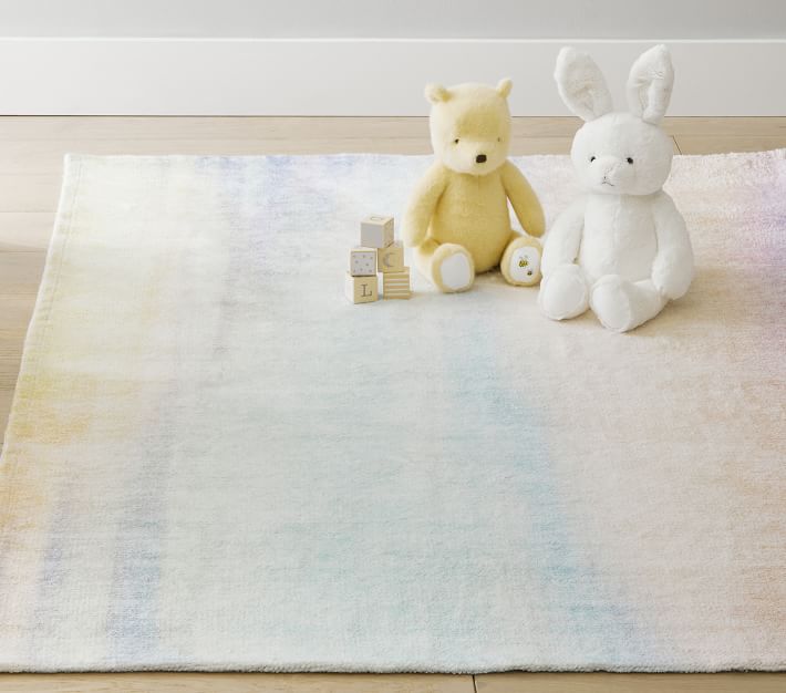 Washable Watercolor Rainbow Rug 4x6' thumbnail 2