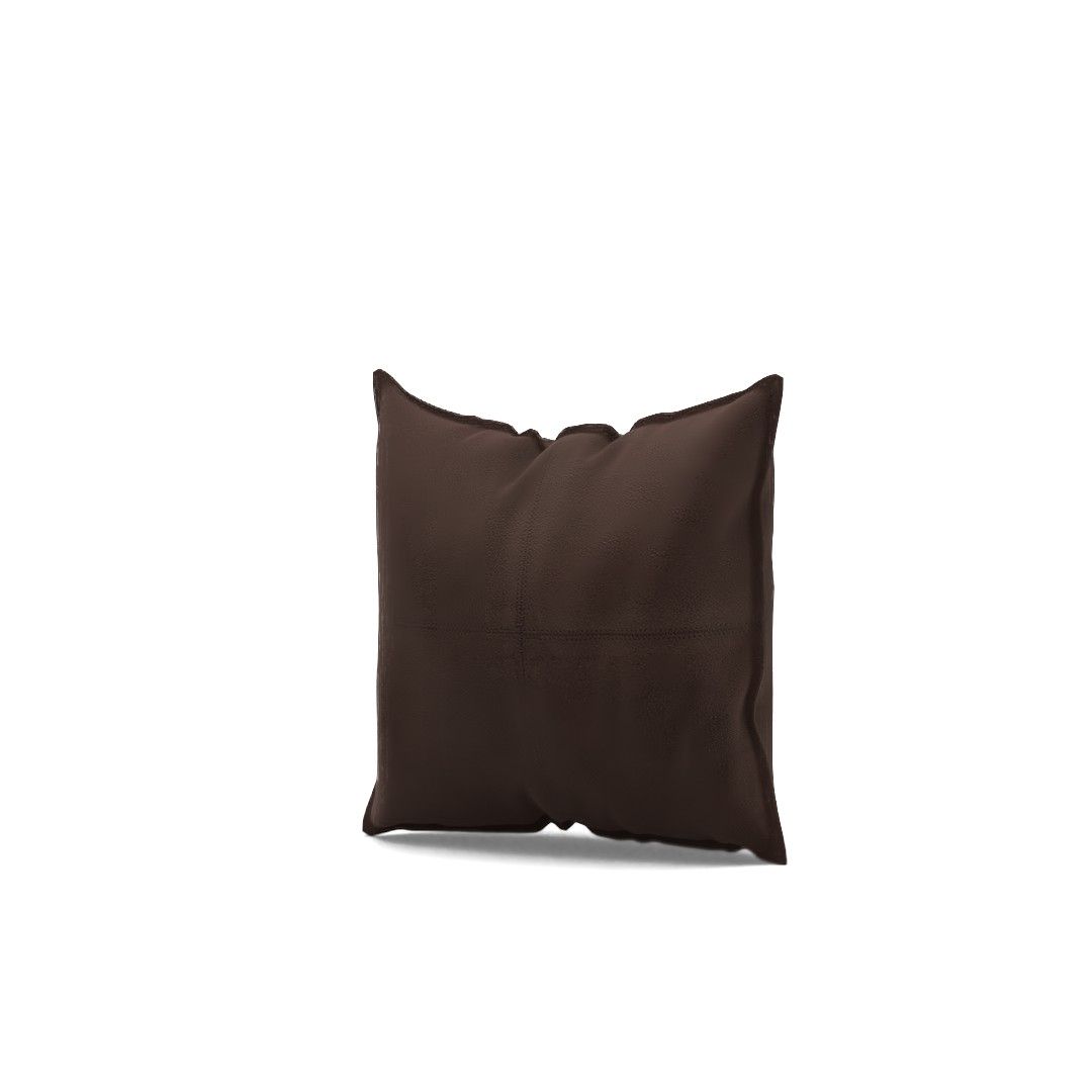Pieced Suede Pillow Cover Mocha with insert thumbnail 2