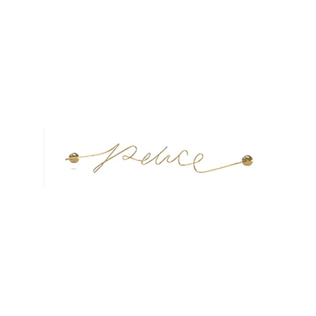 Brass Script Wall Art Peace thumbnail 2