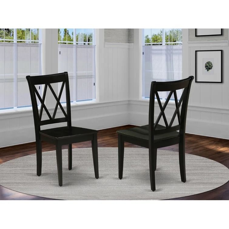 Farris Solid Wood Double X Back Side Chair (Set of 2) thumbnail 2