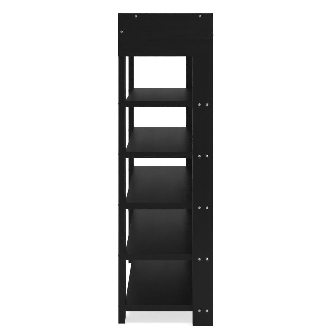 Black Wood Storage 15 Pair Shoe Rack thumbnail 2
