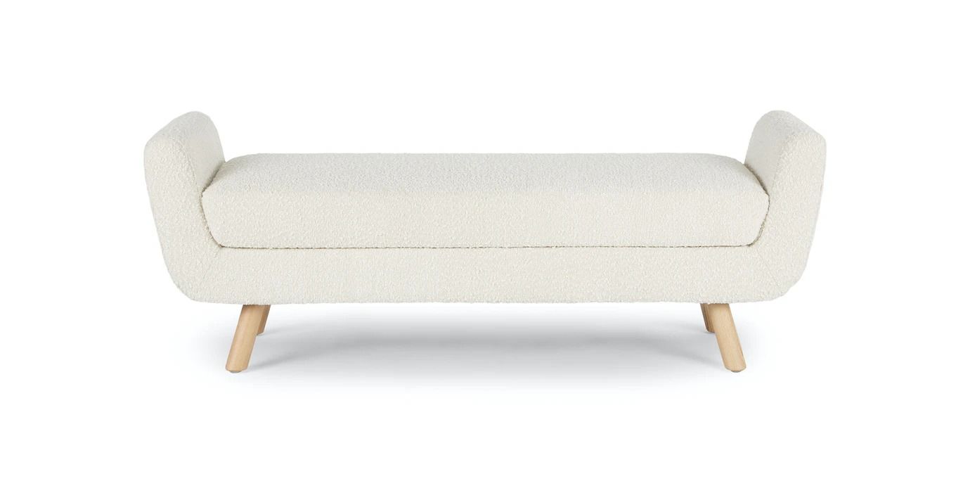 Gabriola Ivory Boucle Bench - Thumbnail 2