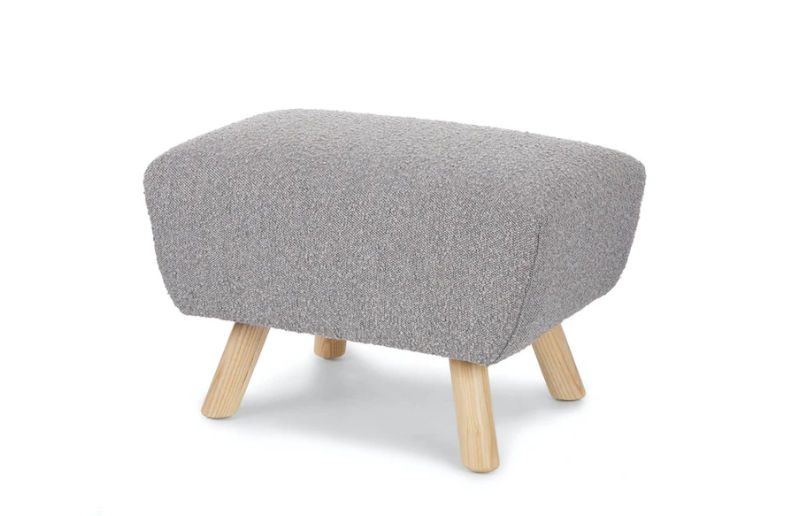 Gabriola Dover Gray Bouclé Ottoman thumbnail 3