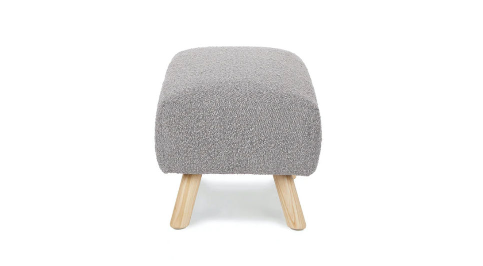 Gabriola Dover Gray Bouclé Ottoman thumbnail 2