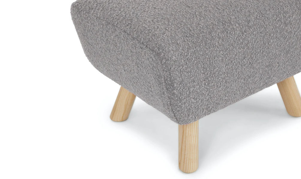 Gabriola Dover Gray Bouclé Ottoman thumbnail 4