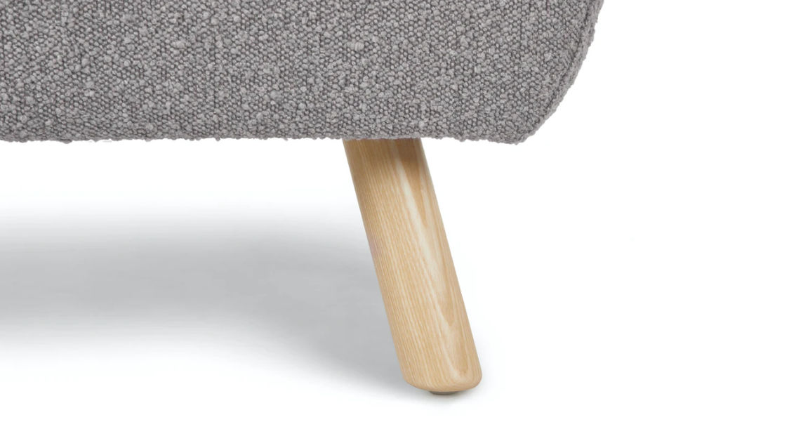 Gabriola Dover Gray Bouclé Ottoman thumbnail 5