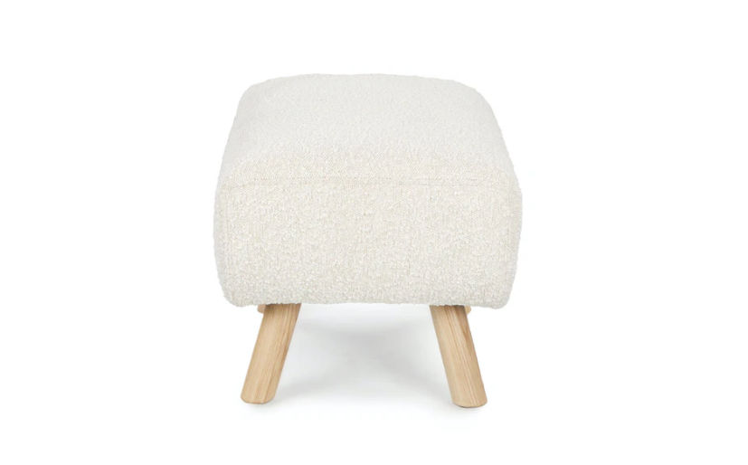 Gabriola Ivory Bouclé Ottoman thumbnail 2