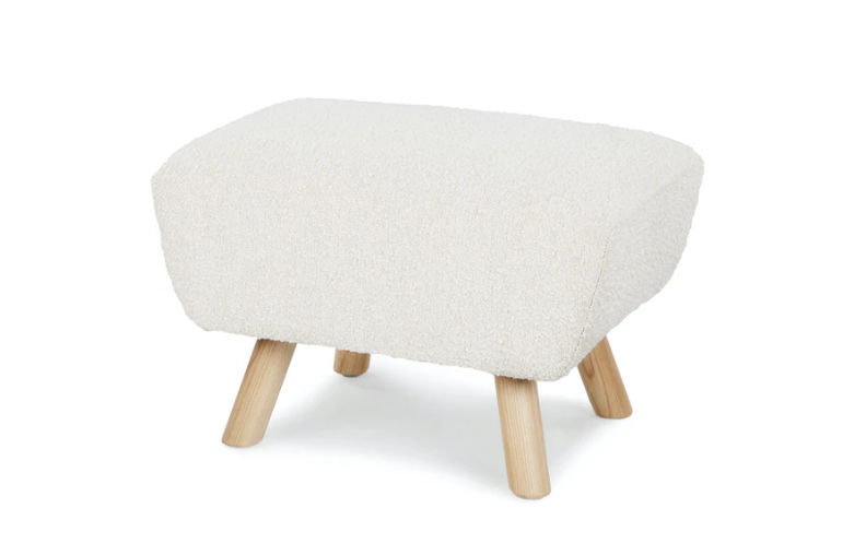 Gabriola Ivory Bouclé Ottoman thumbnail 3