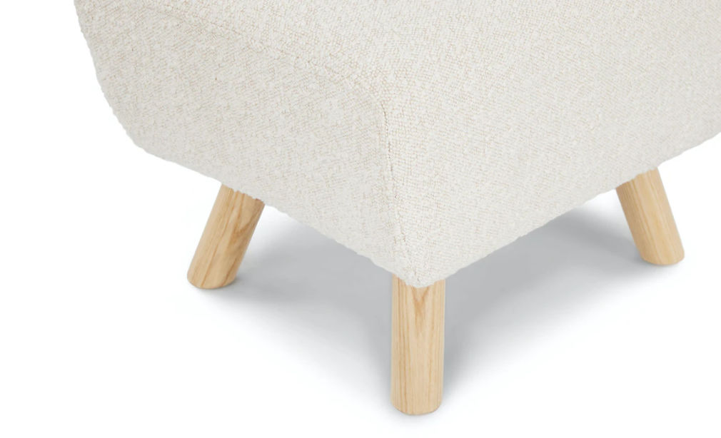 Gabriola Ivory Bouclé Ottoman thumbnail 4
