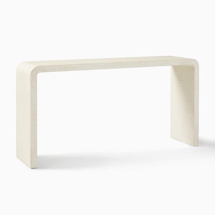 Solstice Whitewash Raffia Entry Console Table thumbnail 4