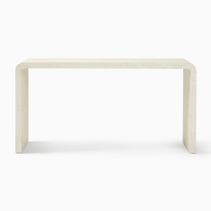 Solstice Whitewash Raffia Entry Console Table thumbnail 2