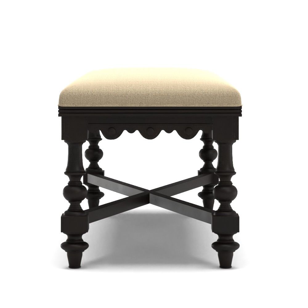 Trevor French Country Beige Upholstered Bench thumbnail 2