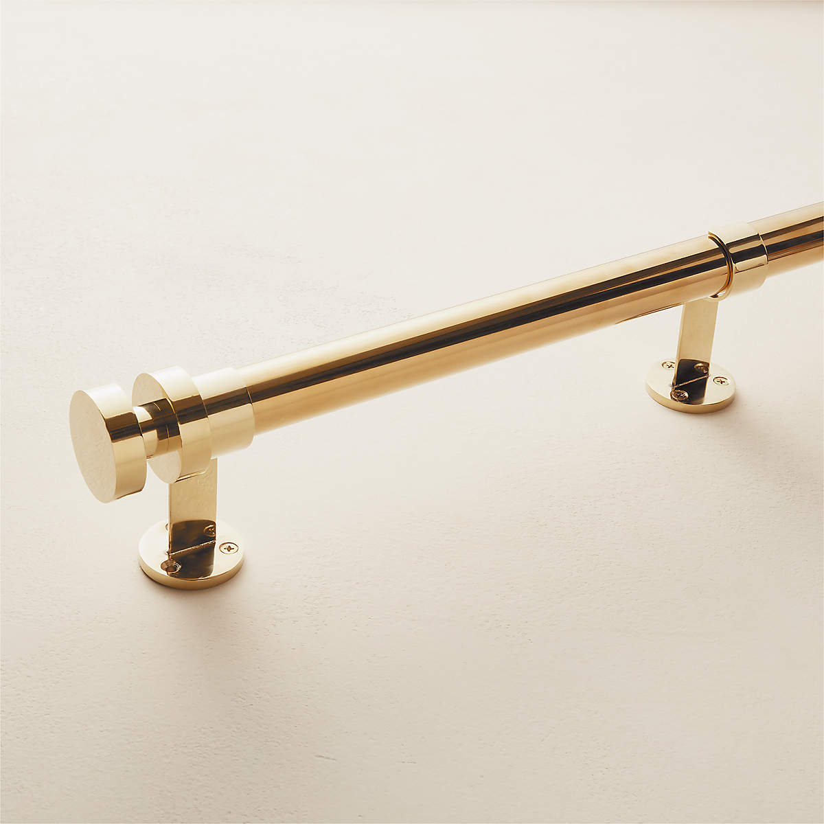 Emery Single Polished Brass Curtain Rod 120" thumbnail 2