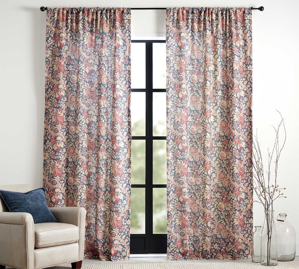 Farrell Print Blackout Linen Cotton Rod Pocket Curtain 50"x 96" thumbnail 4
