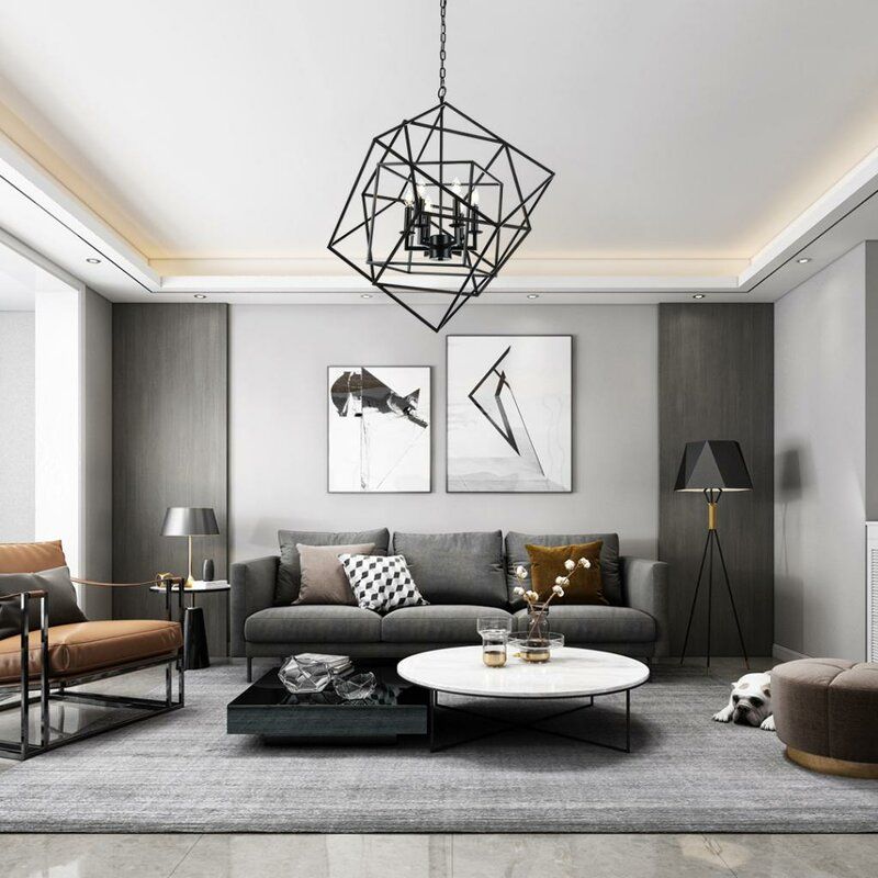 Vindas 6 Light Statement Geometric Chandelier thumbnail 3