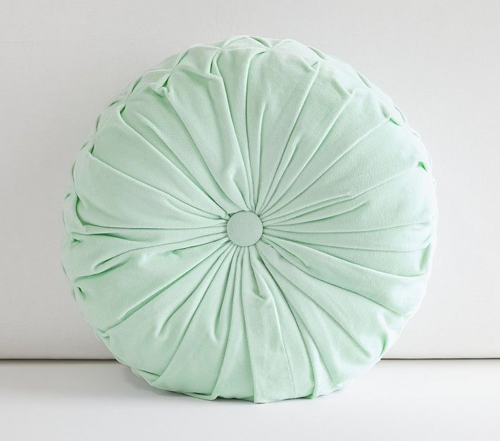 Velvet Pleated Round Pillow thumbnail 2