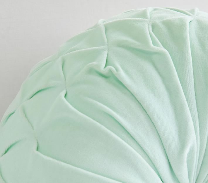 Velvet Pleated Round Pillow thumbnail 3