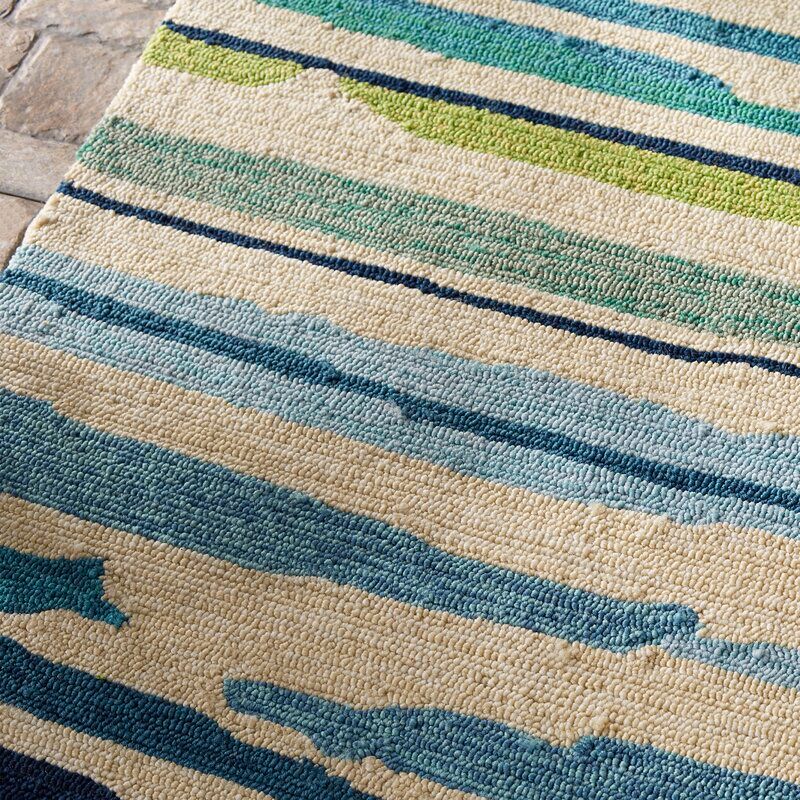 Dedrick Striped Handmade Looped Outdoor Area Rug 7'6" x 9'6" thumbnail 2