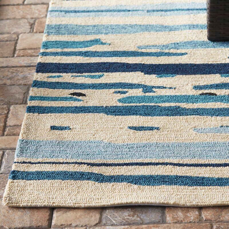Dedrick Striped Handmade Looped Outdoor Area Rug 7'6" x 9'6" thumbnail 3