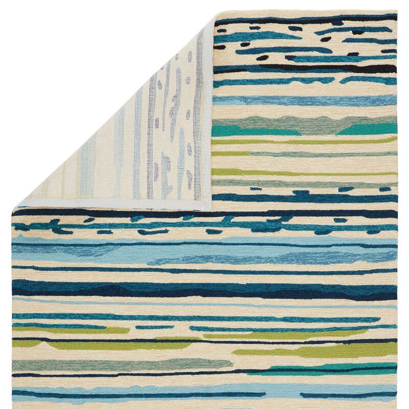 Dedrick Striped Handmade Looped Outdoor Area Rug 7'6" x 9'6" thumbnail 5