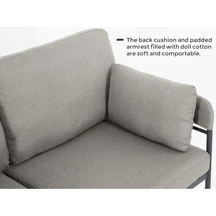 Feimster Outdoor Loveseat with Cushions thumbnail 3