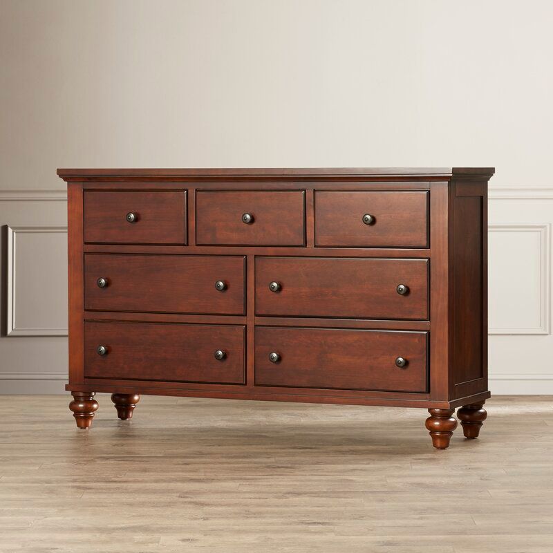 Verrett 7 Drawer Solid Wood Dresser thumbnail 3