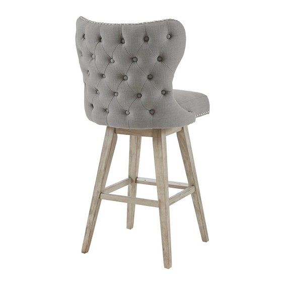 High Wingback Button Tufted Bar Stool thumbnail 2