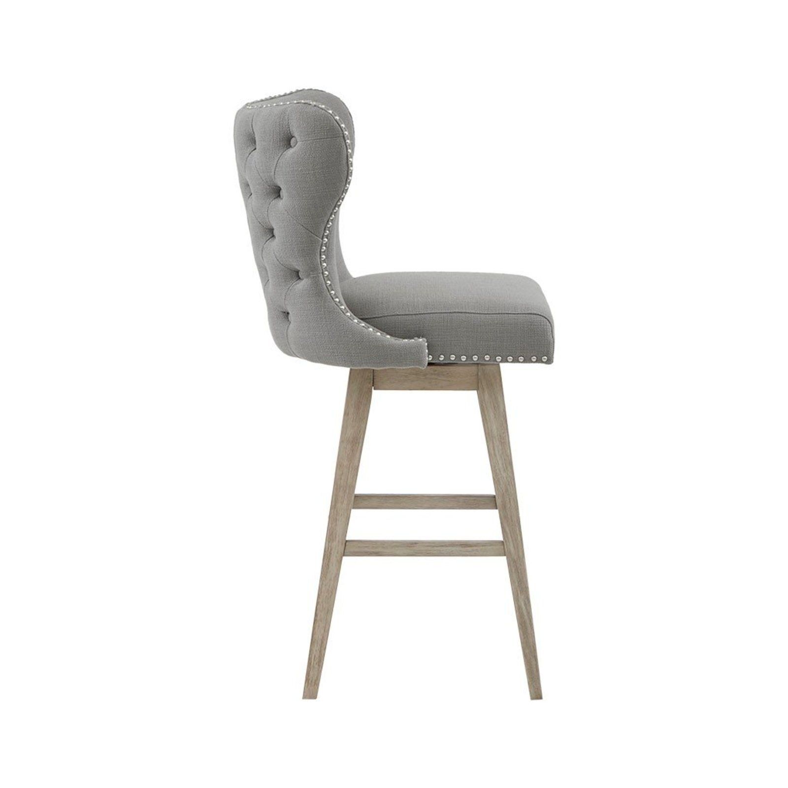 High Wingback Button Tufted Bar Stool thumbnail 3