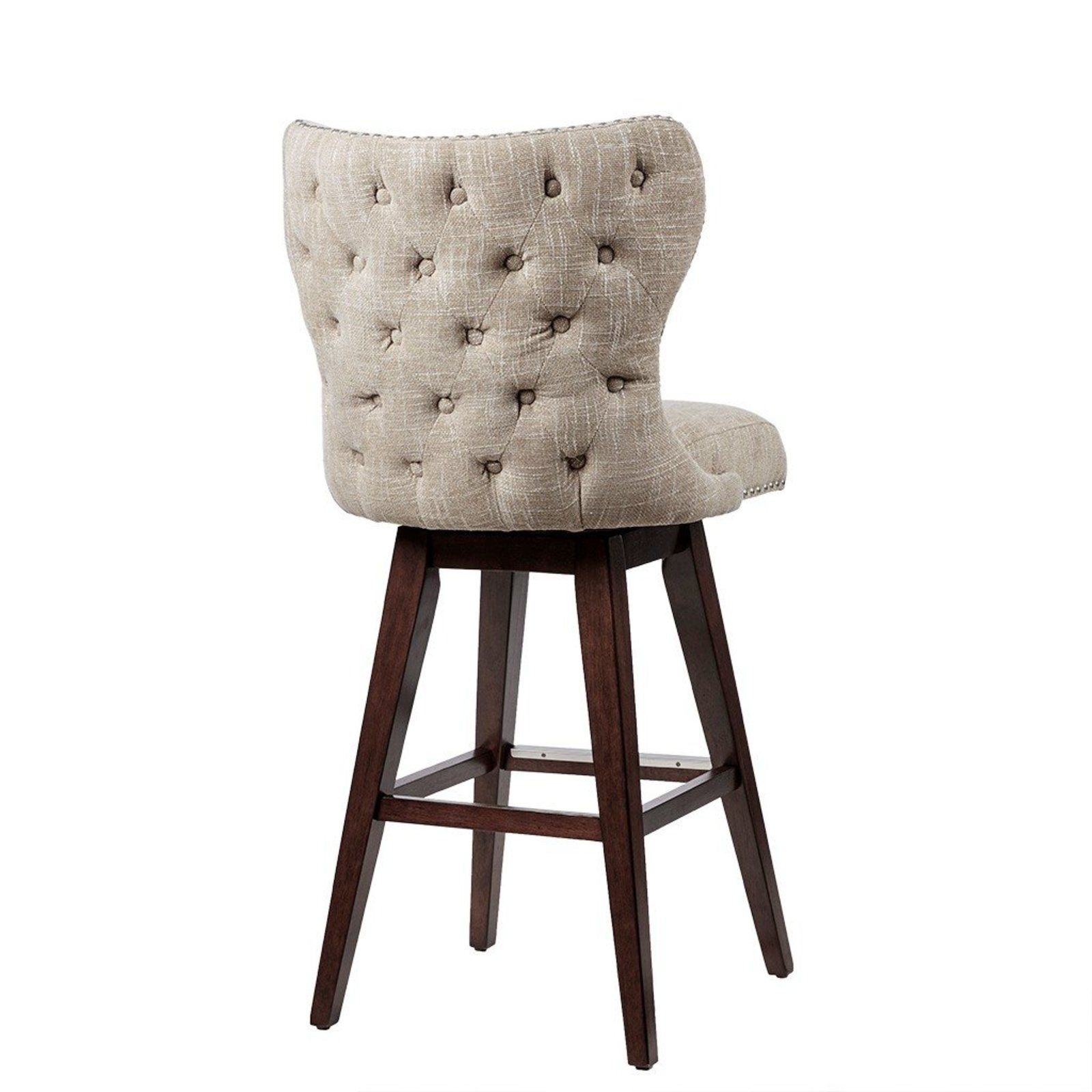 High Wingback Button Tufted Bar Stool thumbnail 2
