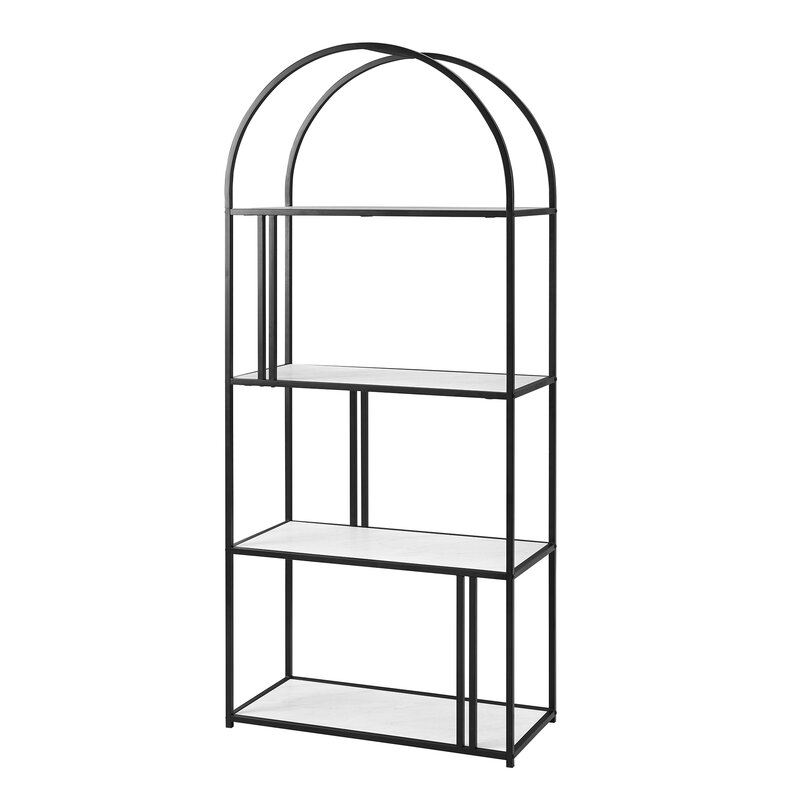 Helfer 68'' H x 30'' W Steel Geometric Bookcase thumbnail 2