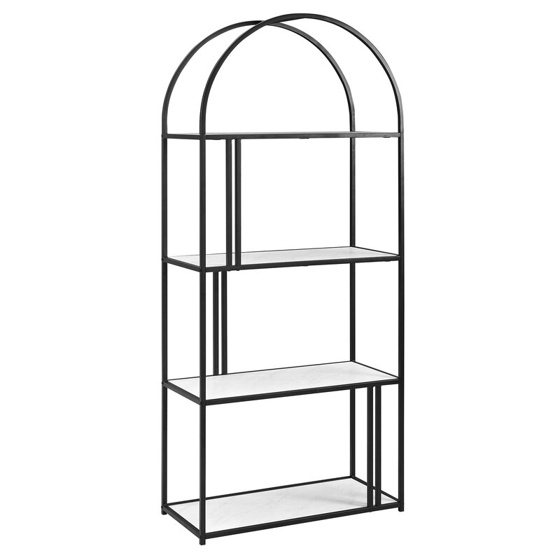 Helfer 68'' H x 30'' W Steel Geometric Bookcase thumbnail 3