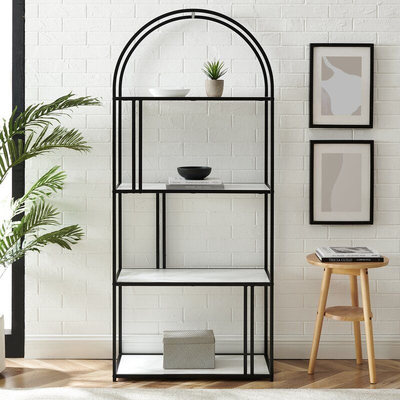 Helfer 68'' H x 30'' W Steel Geometric Bookcase thumbnail 4