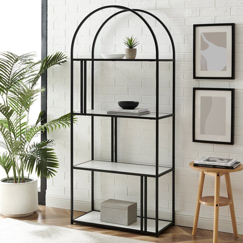 Helfer 68'' H x 30'' W Steel Geometric Bookcase thumbnail 5
