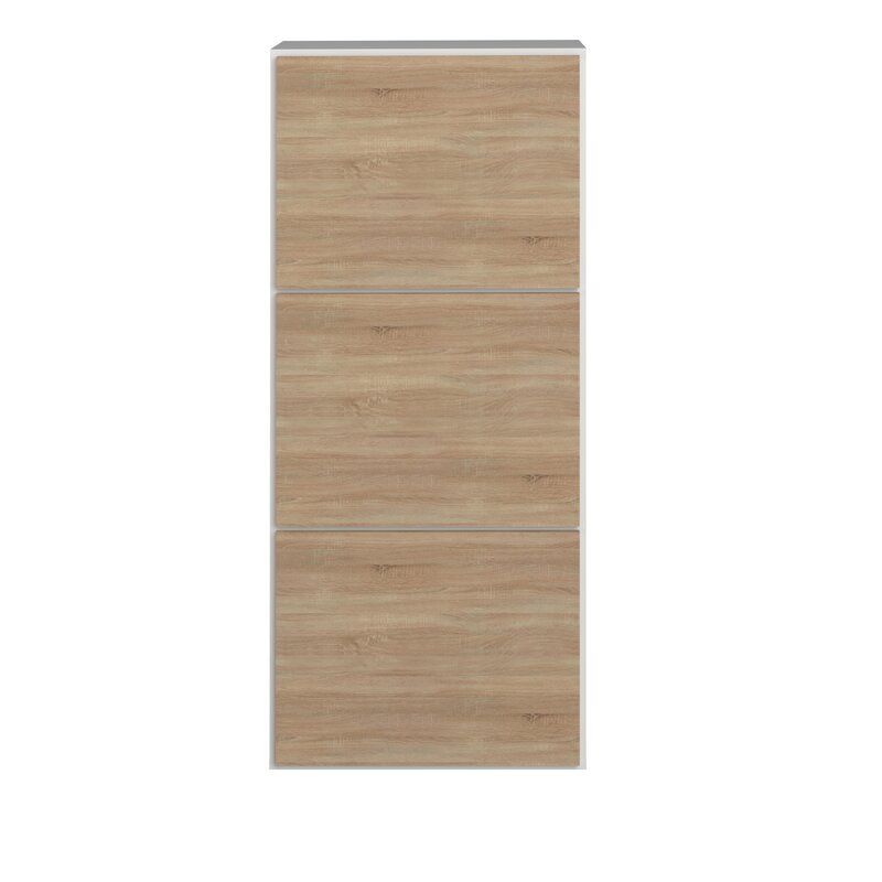 White Natural Oak Bamboo Shoe Storage Cabinet thumbnail 2