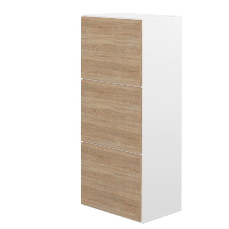White Natural Oak Bamboo Shoe Storage Cabinet thumbnail 3