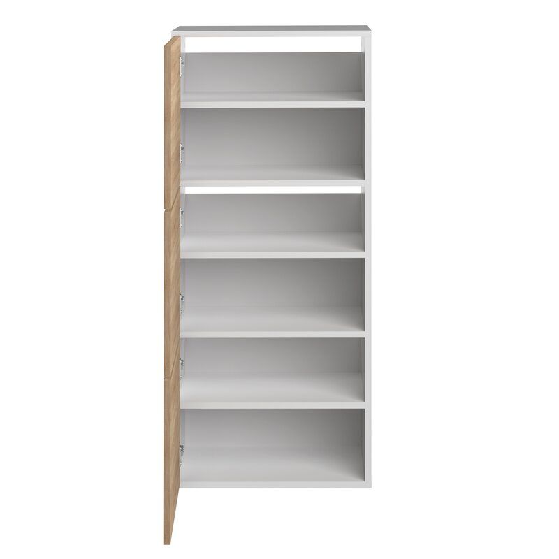 White Natural Oak Bamboo Shoe Storage Cabinet thumbnail 6