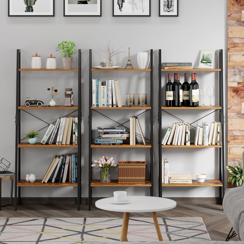 Enloe 54.5'' H x 22'' W Iron Ladder Bookcase thumbnail 4