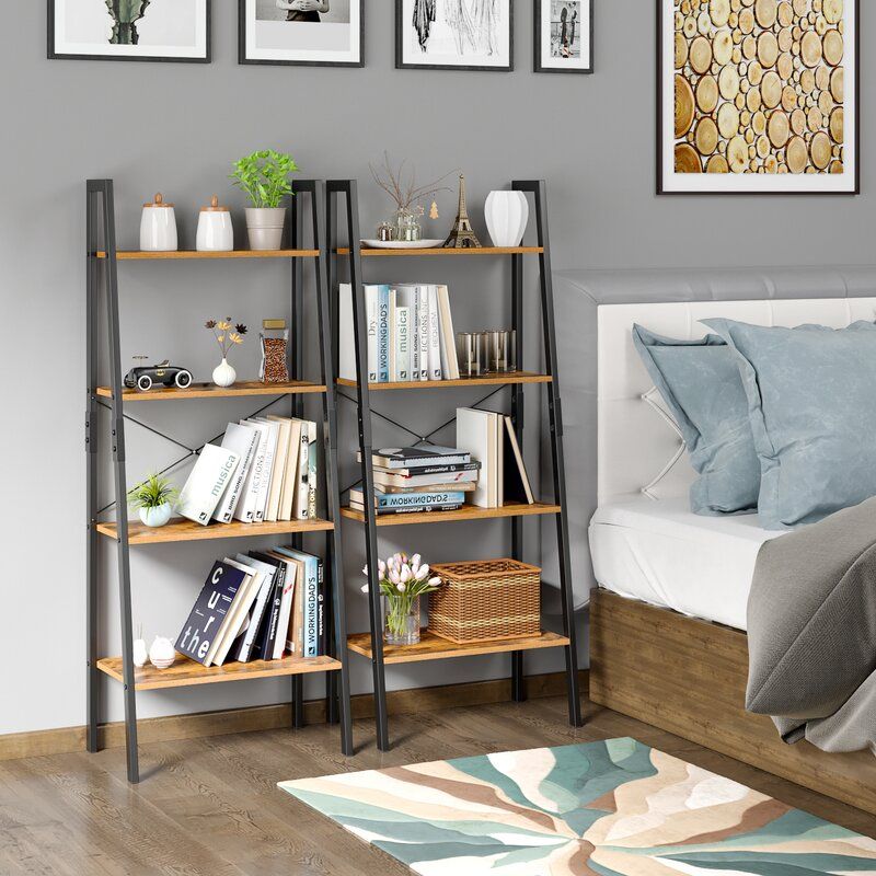 Enloe 54.5'' H x 22'' W Iron Ladder Bookcase thumbnail 5