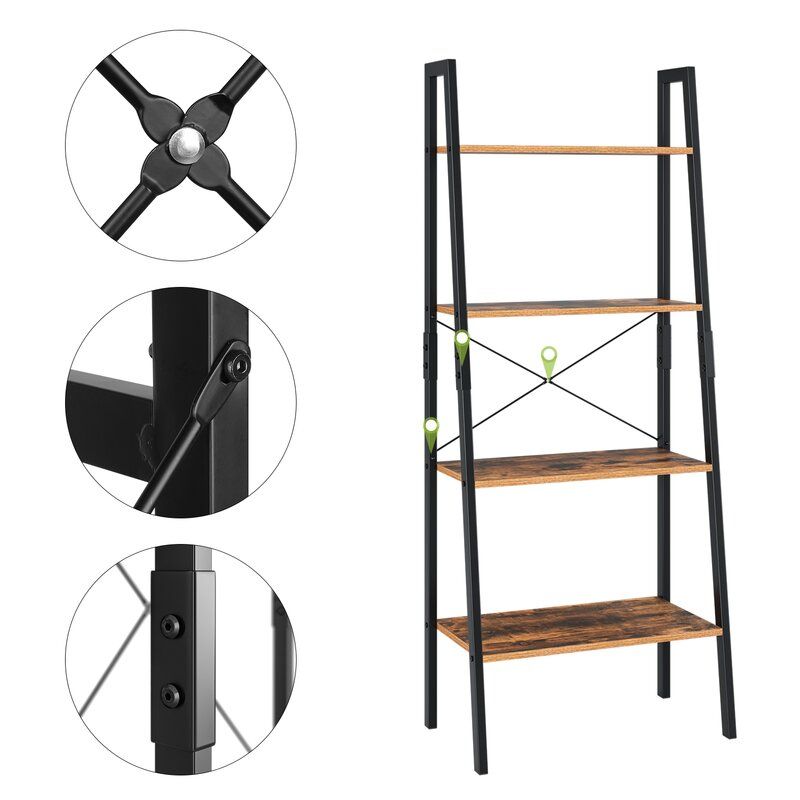 Enloe 54.5'' H x 22'' W Iron Ladder Bookcase thumbnail 6