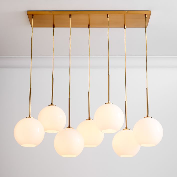 Sculptural Glass 7 Light Globe Chandelier thumbnail 2