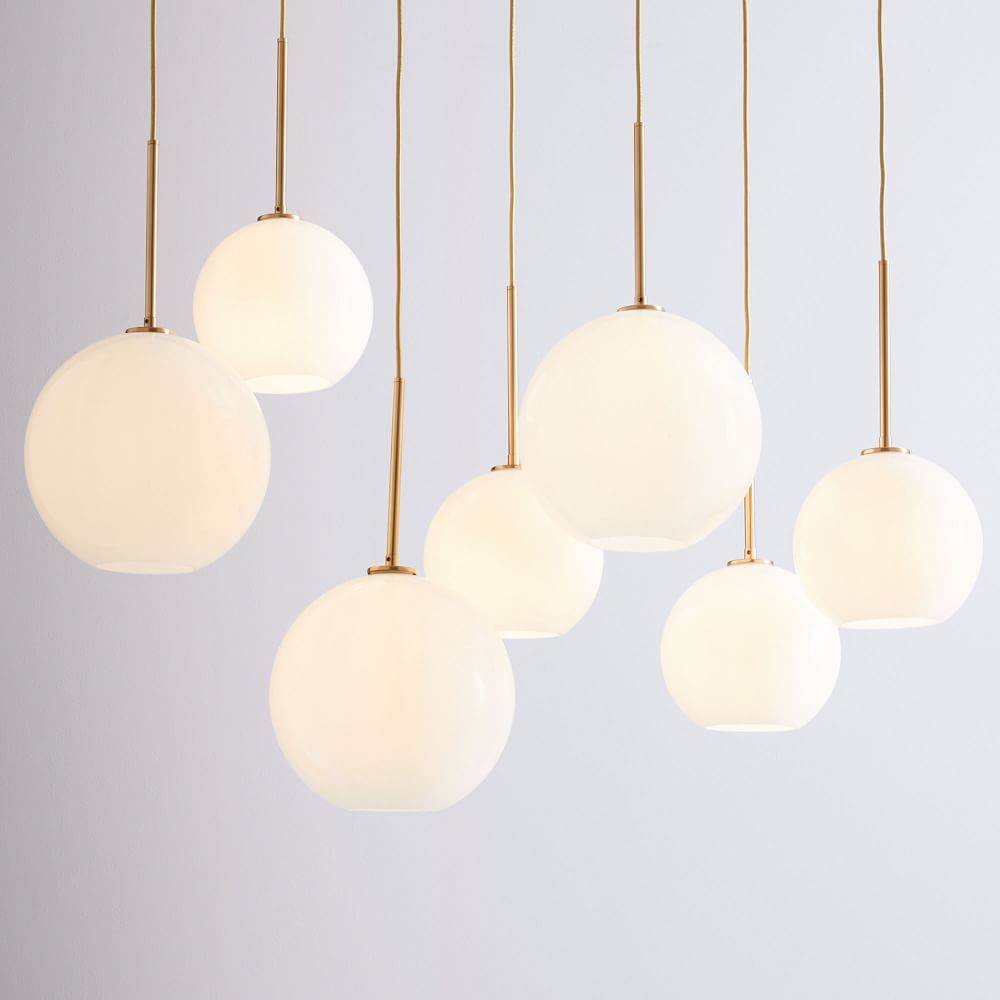 Sculptural Glass 7 Light Globe Chandelier thumbnail 4