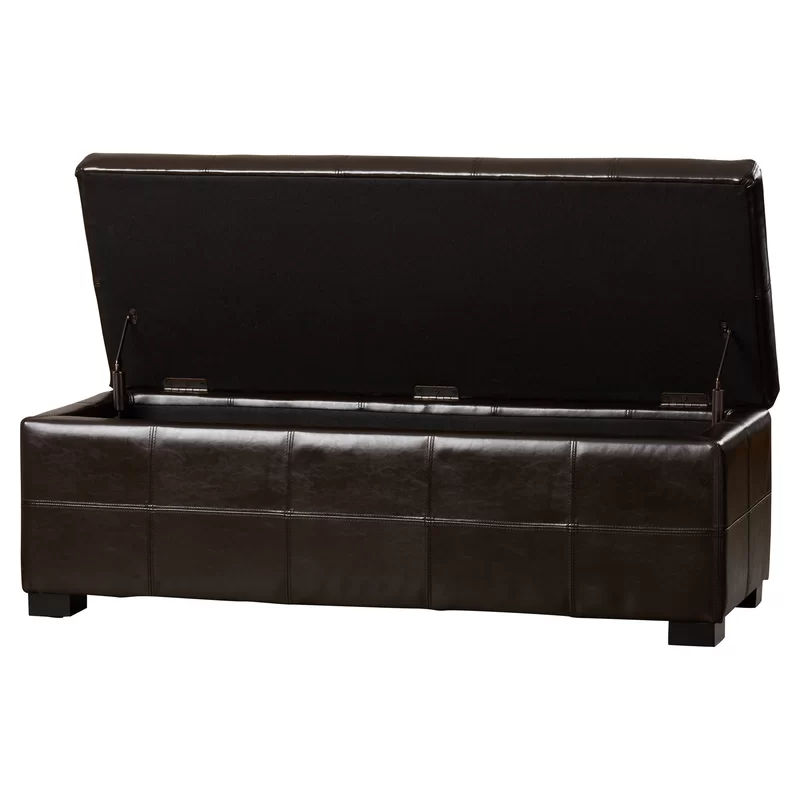 Alescia Faux Leather Flip top Storage Bench thumbnail 2