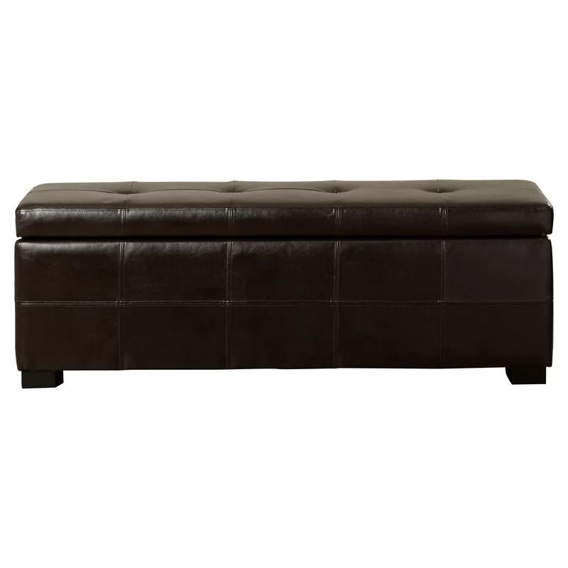 Alescia Faux Leather Flip top Storage Bench thumbnail 4