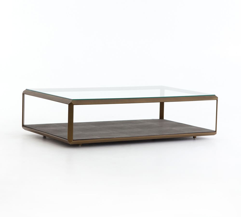 Doncaster Shagreen Coffee Table - Brown/Brass thumbnail 3