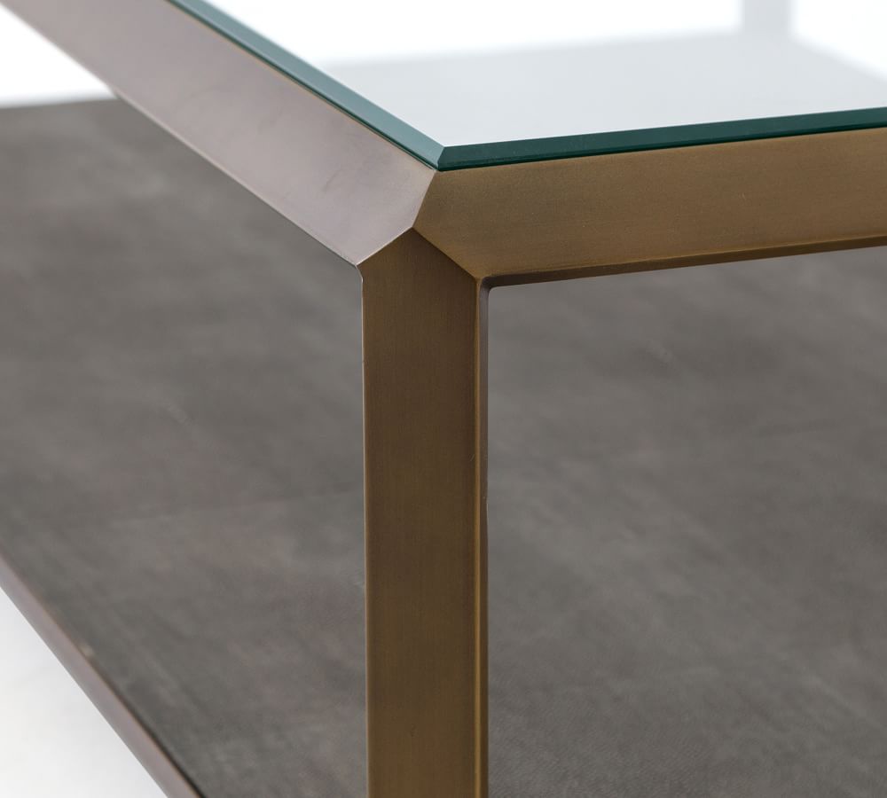 Doncaster Shagreen Coffee Table - Brown/Brass thumbnail 4