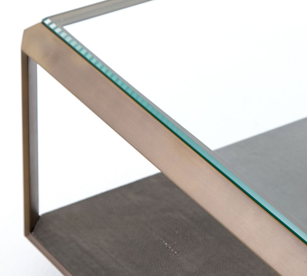 Doncaster Shagreen Coffee Table - Brown/Brass thumbnail 5