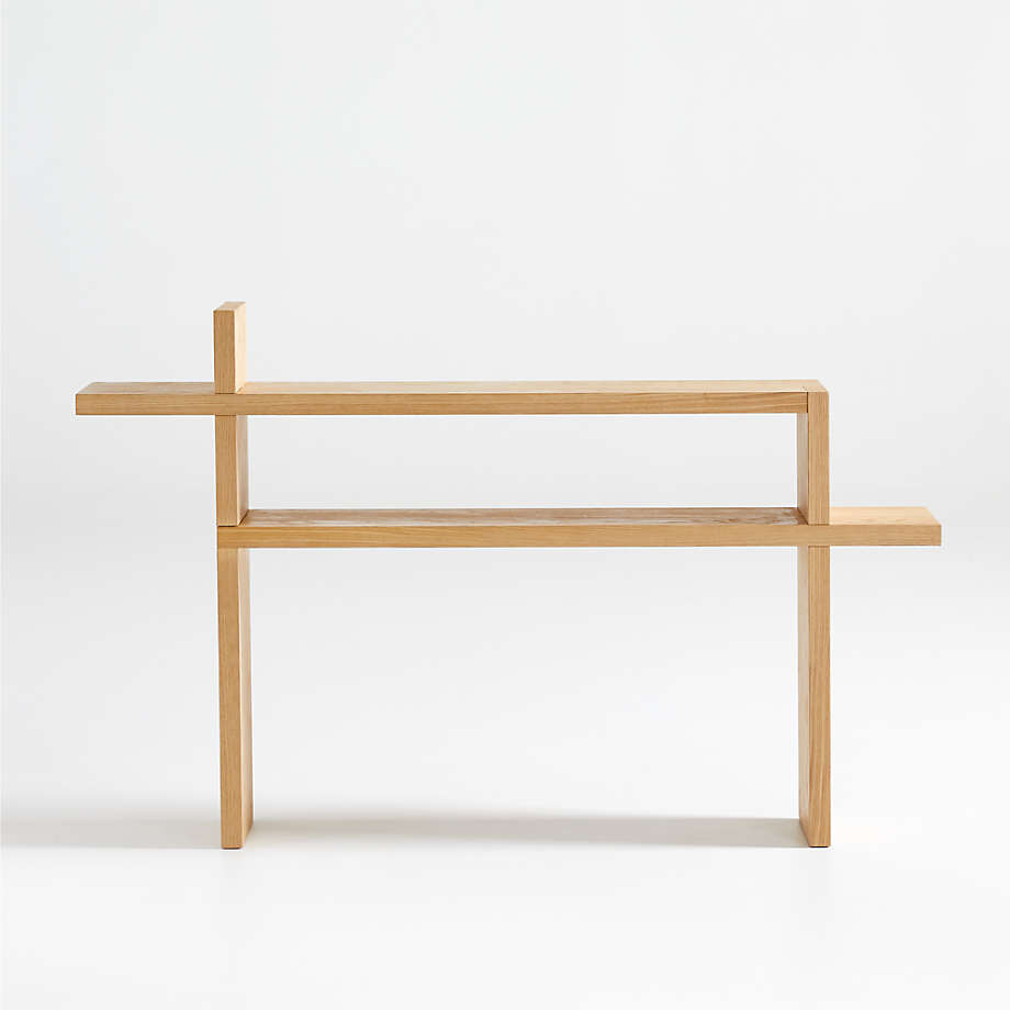 Nash Natural Wood Console Table with Shelf thumbnail 2