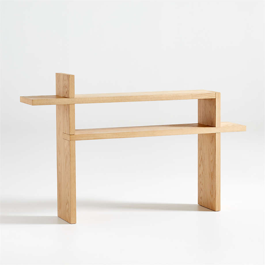 Nash Natural Wood Console Table with Shelf thumbnail 3