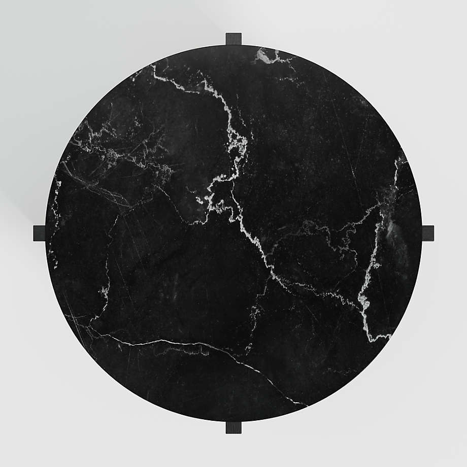Miro Black Marble Coffee Table with Black Wood Base thumbnail 4